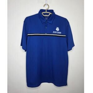 Oxford cool St Louis University SLU Biliikens blue short sleeve polo shirt large